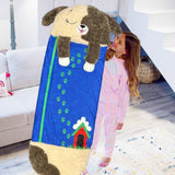 Happy Nappers large brown plush dog sleeping bag - British product