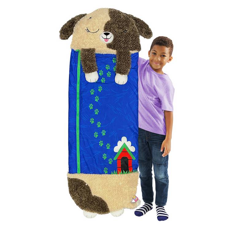 Happy Nappers large brown plush dog sleeping bag - British product