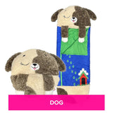 Happy Nappers large brown plush dog sleeping bag - British product