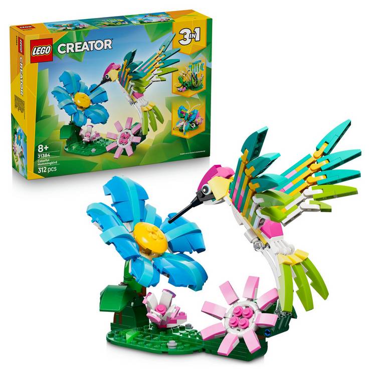 LEGO Creator Hummingbird 3in1 building toy 312 pieces, imported from the UK