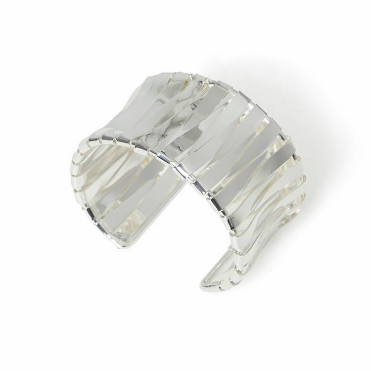 Freedom silver-tone textured cuff bracelet - British product