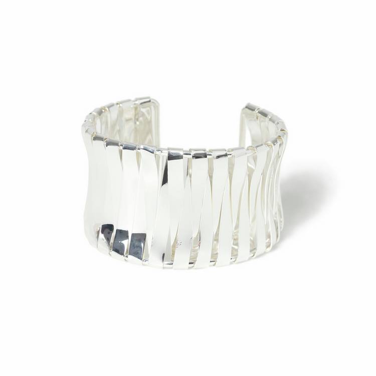 Freedom silver-tone textured cuff bracelet - British product