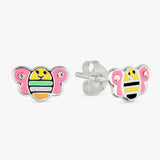 Revere kids sterling silver bee enamel earrings, UK version