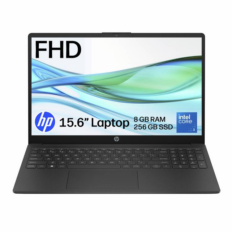 HP 15.6 laptop Intel Core i3 8GB 256GB (British brand)