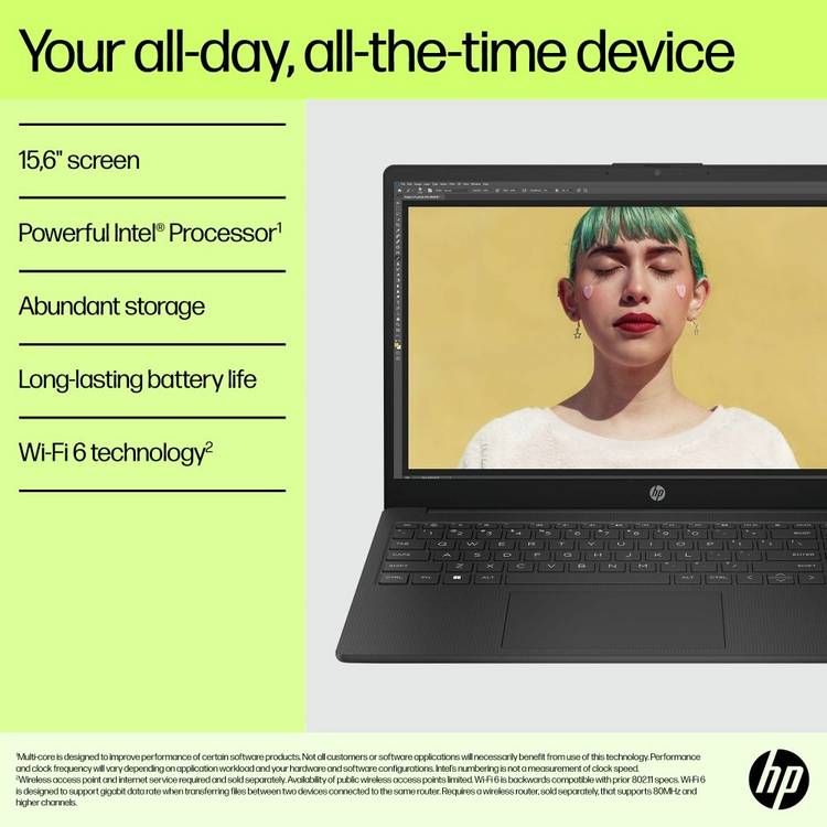 HP 15.6 laptop Intel Core i3 8GB 256GB (British brand)