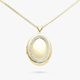 Revere gold plated oval locket pendant necklace, imported from the UK