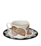 Fornasetti porcelain Biscotti teacups and saucers set of 6 - British product