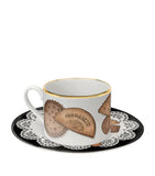 Fornasetti porcelain Biscotti teacups and saucers set of 6 - British product