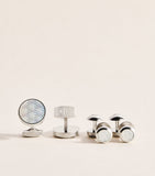 Tateossian mother-of-pearl asanoha cufflinks studs set, imported from the UK