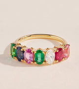 Harrods Anita Ko Yellow Gold, Diamond, Emerald, Ruby and Sapphire Ring- Buy online at McGrocer