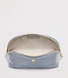 Aspinal of London small croc-embossed leather cosmetic case - British product