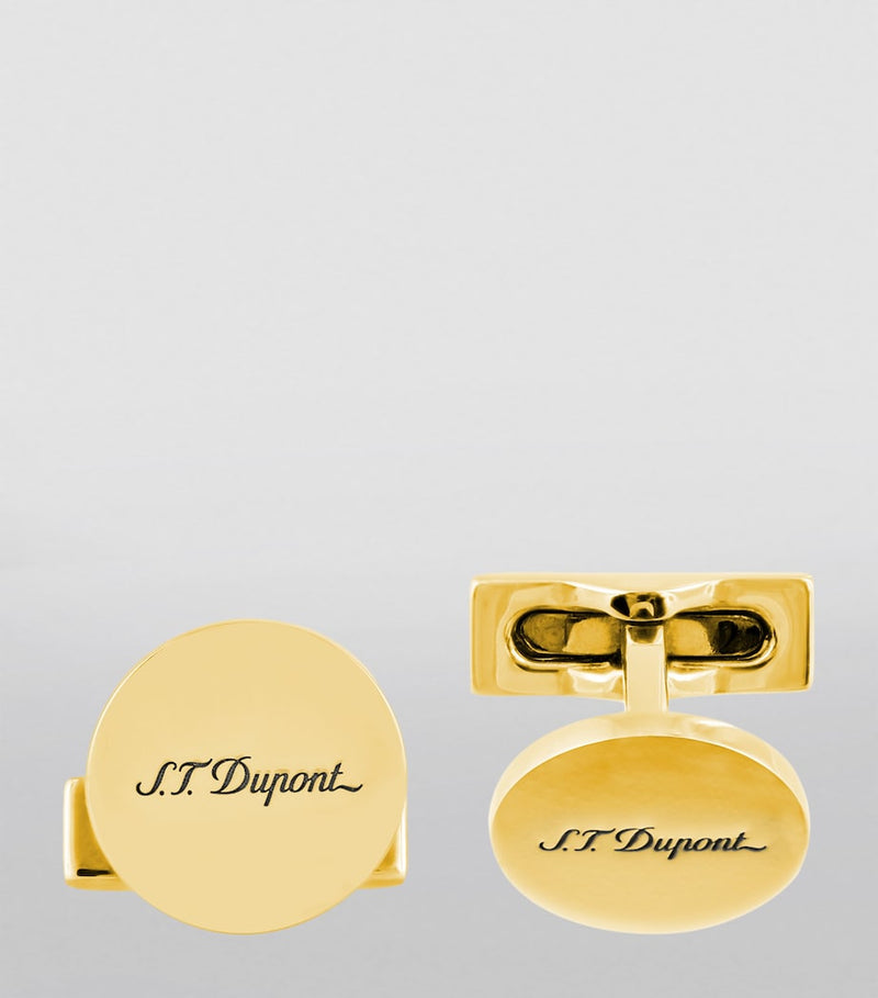S.T. Dupont cufflinks with engraved logo, imported from the UK