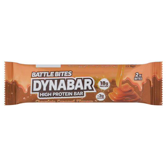Battle Bites Dynabar Chocolate Caramel Flavour High Protein Bar 60g GOODS Sainsburys   