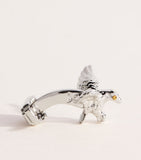 Tateossian eagle cufflinks with palladium-plated brass and Swarovski crystals, UK version