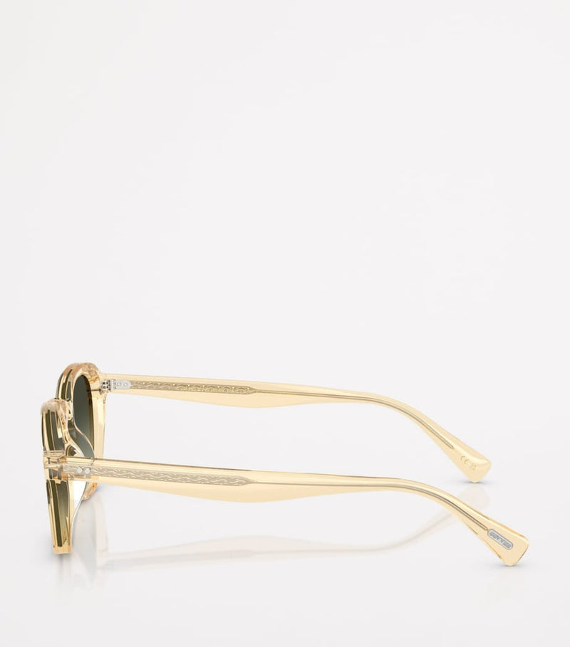 Oliver Peoples square Eyles sunglasses with mirrored lenses, imported from the UK