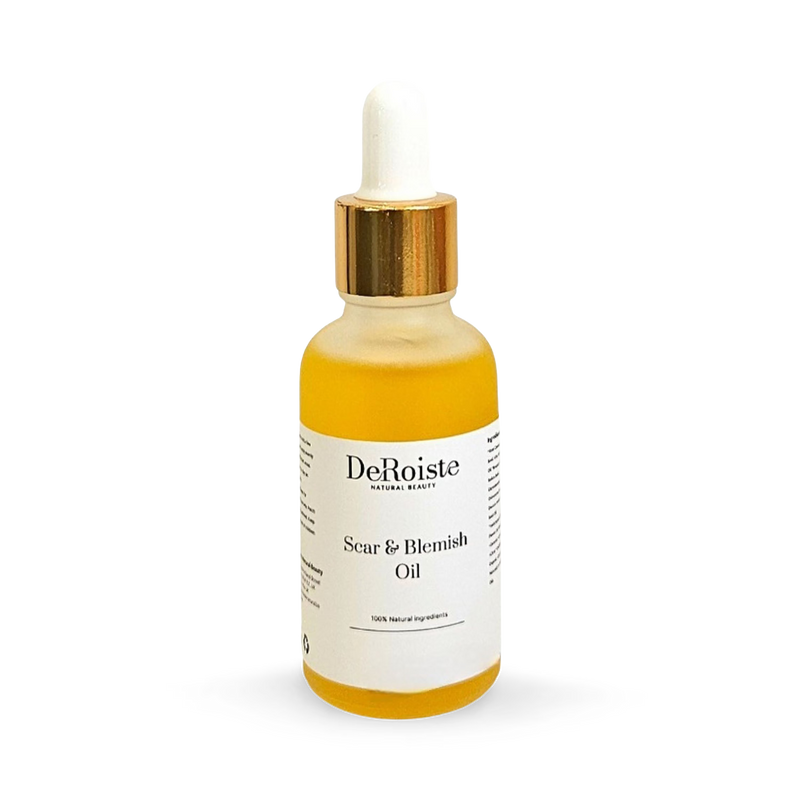 Deroiste Scar & Blemish Oil bottle - British product