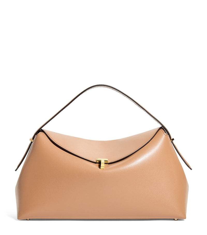 Toteme large leather T-Lock top-handle bag (British brand)