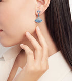 Bvlgari Divas Dream earrings in white gold with diamonds and sapphires - British product