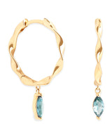 Harrods Astrid & Miyu Yellow Gold and Alexandrite Twist Hoop Earrings- Buy online at McGrocer