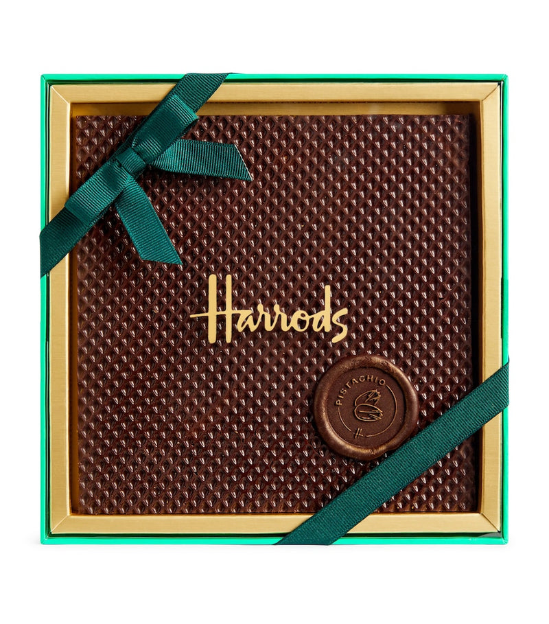 Harrods crunchy pistachio chocolate sandwich slab 260g, UK version