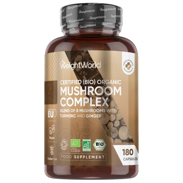 WeightWorld organic mushroom complex 180 vegan capsules, imported from the UK