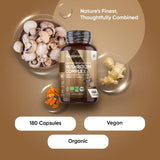 WeightWorld organic mushroom complex 180 vegan capsules, imported from the UK
