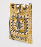 LOEWE x Paula's Ibiza crochet logo bag in raffia and calfskin (British brand)