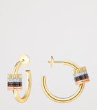 Boucheron Quatre Classique hoop earrings mixed gold and diamonds 8mm - British product