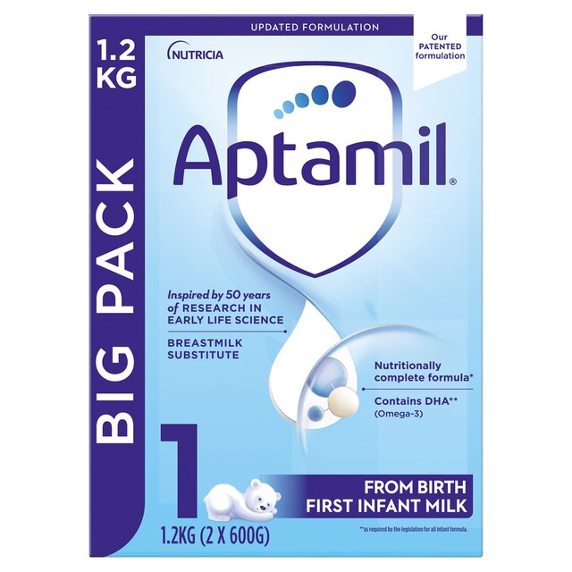 Aptamil 1 First Infant Baby Milk Formula Powder from Birth Big Pack 1200g - McGrocer