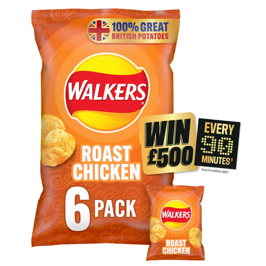 Walkers Roast Chicken Multipack Crisps 6x25g GOODS Sainsburys   
