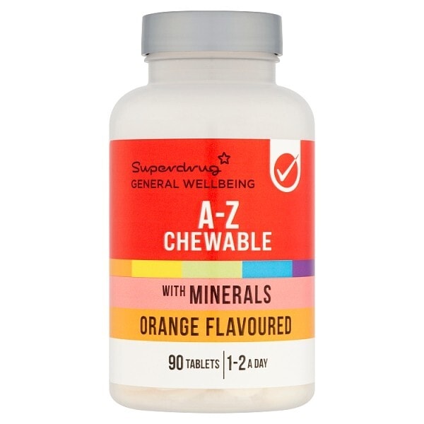 Superdrug Chewable A-Z Multivitamin Tablets 90pk GOODS Superdrug