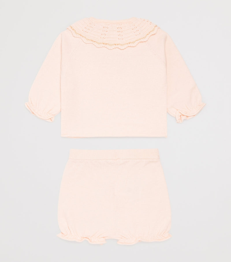 Chloé Kids cotton-cashmere cardigan and trousers set 3-18 months - British product