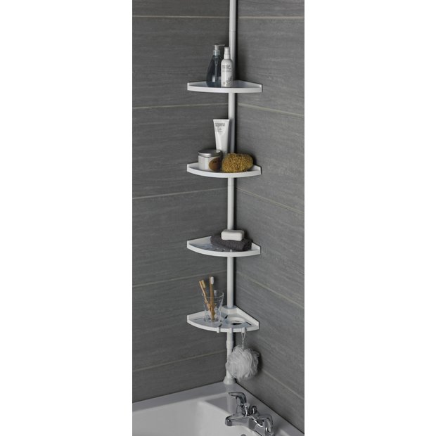 Argos Home steel shower organiser pole white, UK version