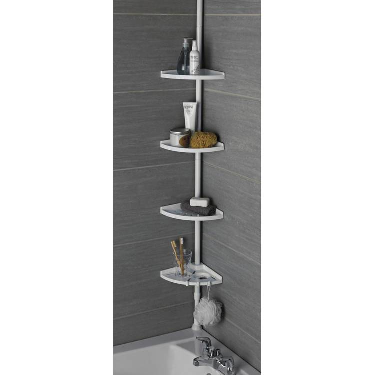 Argos Home steel shower organiser pole white, UK version