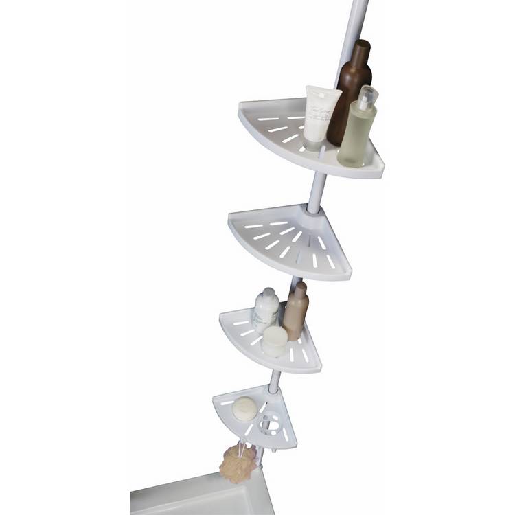 Argos Home steel shower organiser pole white, UK version