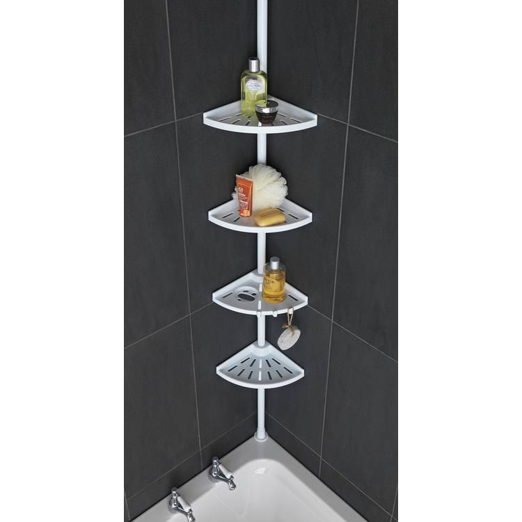 Argos Home steel shower organiser pole white, UK version