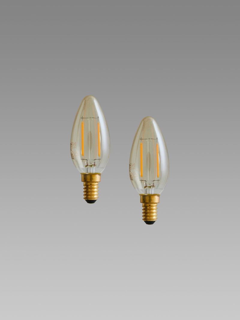 Retro LED SES candle bulb 2W 2 pack, imported from the UK