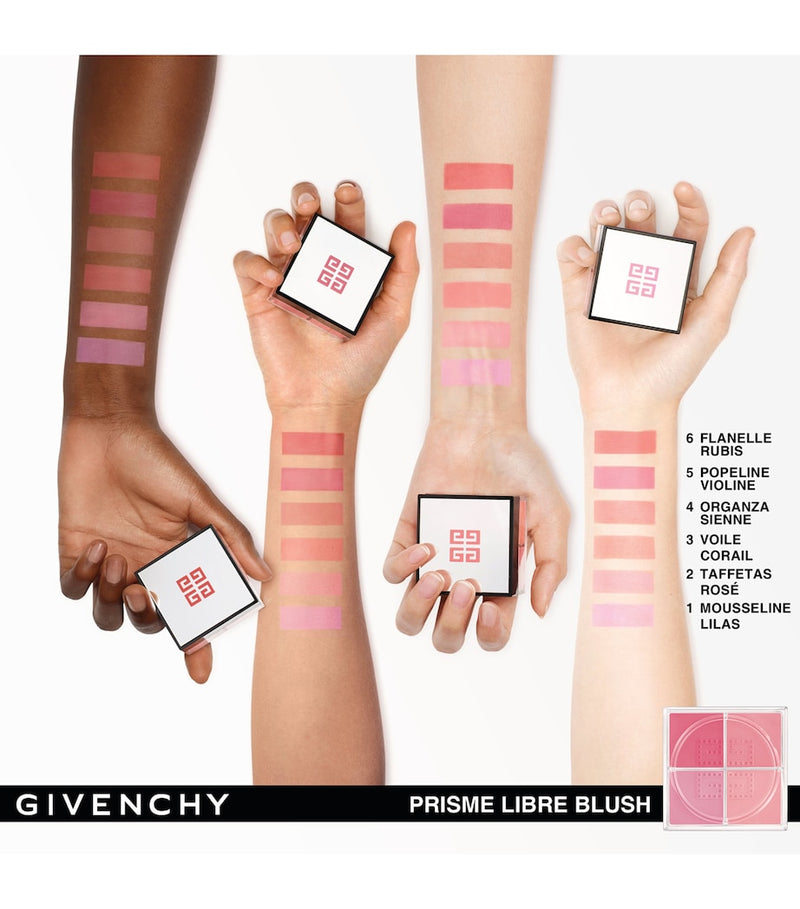 Givenchy Prisme Libre loose powder blush with four shades, imported from the UK