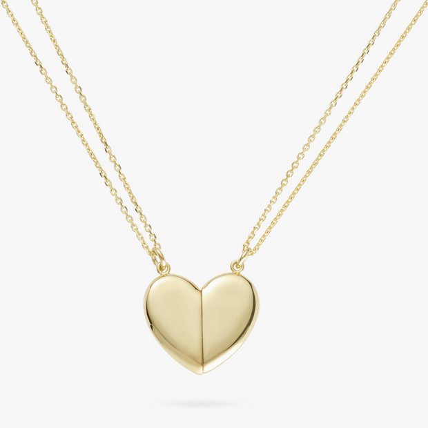Revere 9ct gold plated split heart magnetic necklace - British product