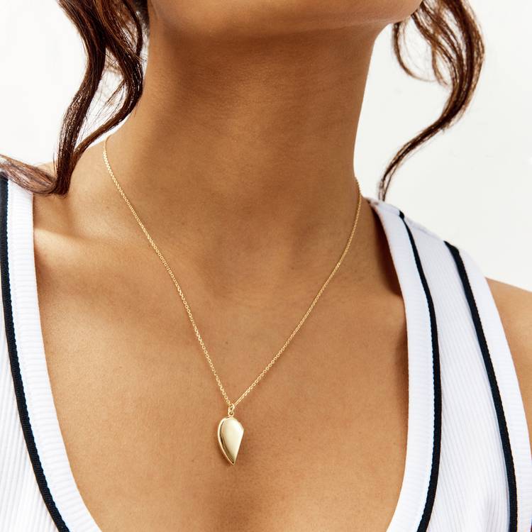 Revere 9ct gold plated split heart magnetic necklace - British product