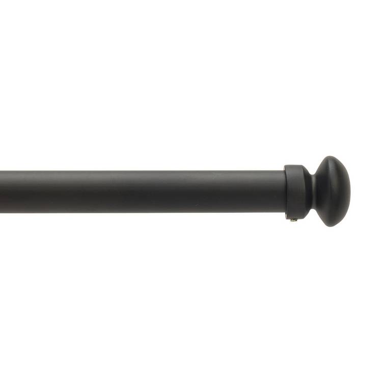 Argos Home extendable black curtain pole 120-210cm, UK version