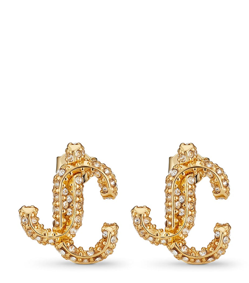 Jimmy Choo JC crystal-embellished stud earrings (British brand)