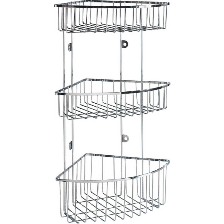 Argos Home wall-mounted chrome shower caddy 48cm (British brand)