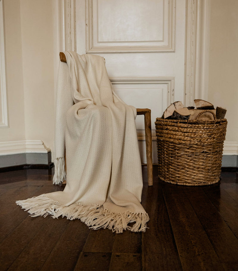 Araminta Campbell Alpaca-Blend Woodland Inkcap Throw 150cm x 230cm - British product