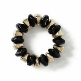 Freedom black and gold bead bracelet, 19cm, British brand