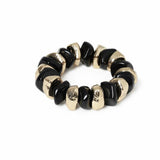 Freedom black and gold bead bracelet, 19cm, British brand