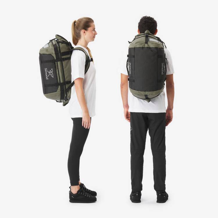 Decathlon duffel bag green 40-60L, imported from the UK