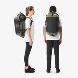 Decathlon duffel bag green 40-60L, imported from the UK