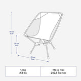 Decathlon ultra-compact low-profile camping chair (British brand)