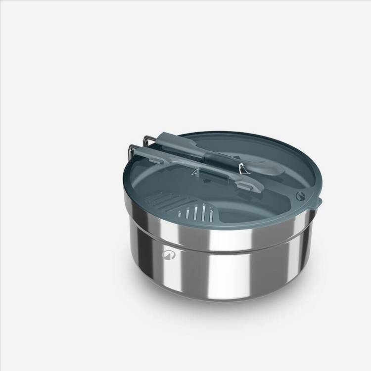 Decathlon 10-piece trekking cook set stainless steel - British product
